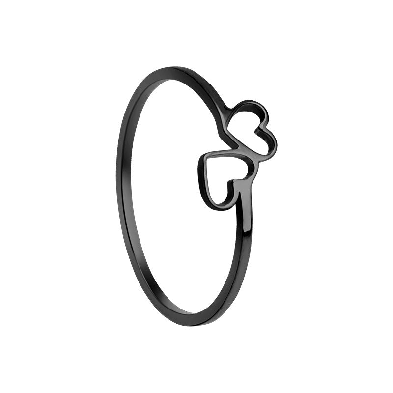 Wholesale Titanium Steel Heart Cut Out Ring Set for Couples - Fashion Accessory Gift