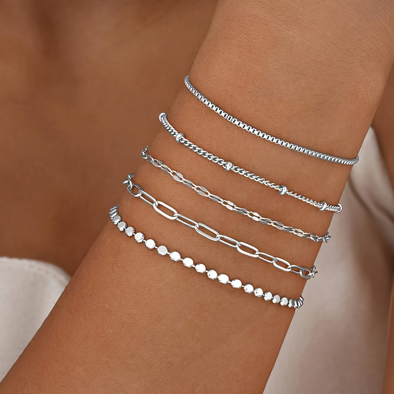 Wholesale Gold Tone 12 Piece Bracelet Set With Airplane Pearl Heart Designs Trendy Resale Jewelry Accessory