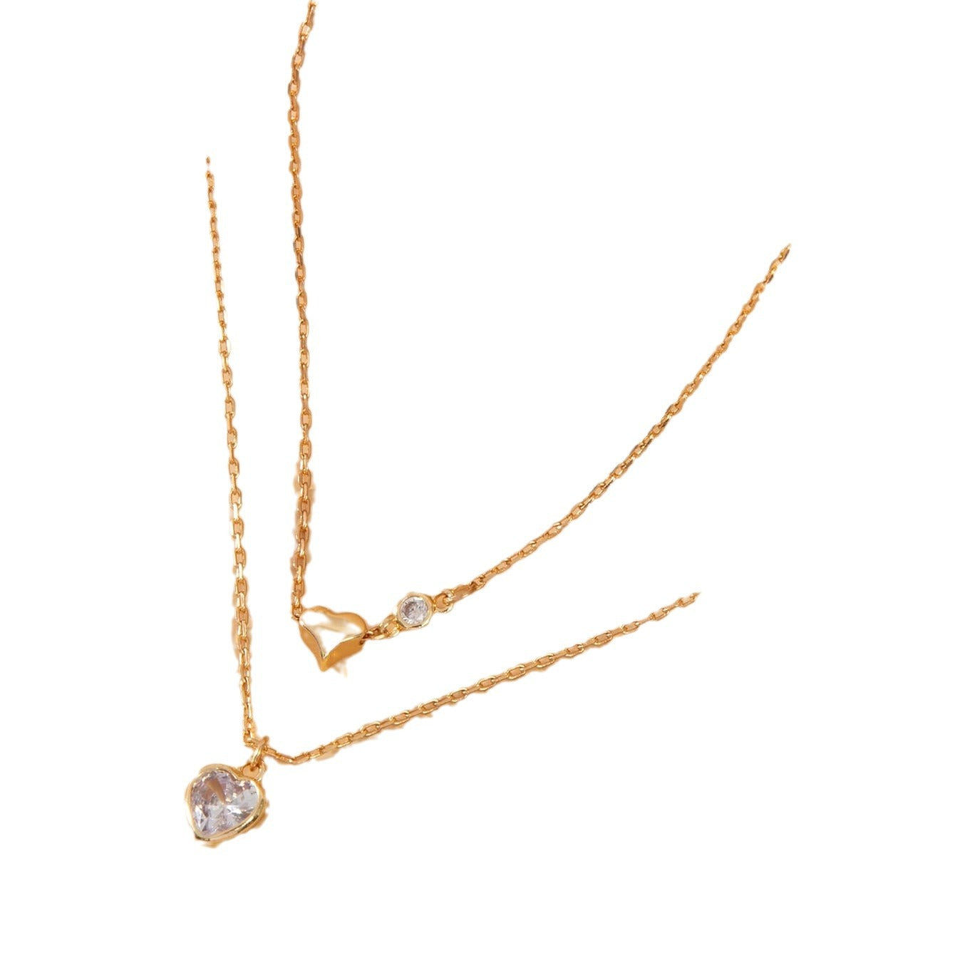 Wholesale  Light Luxury Full Diamond Love Necklace