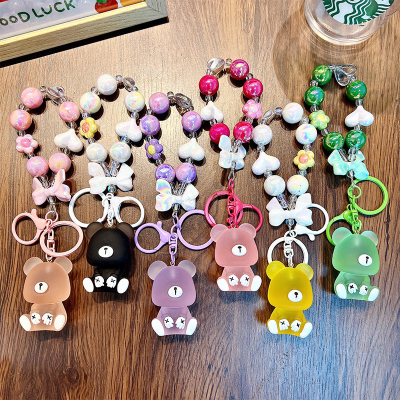Wholesale Beaded Frosted Bear Keychains ACC-KC-WoAn010