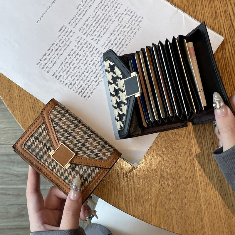 Wholesale Houndstooth Card Holder Multi-card Slot Wallet ACC-WT-Muqu004