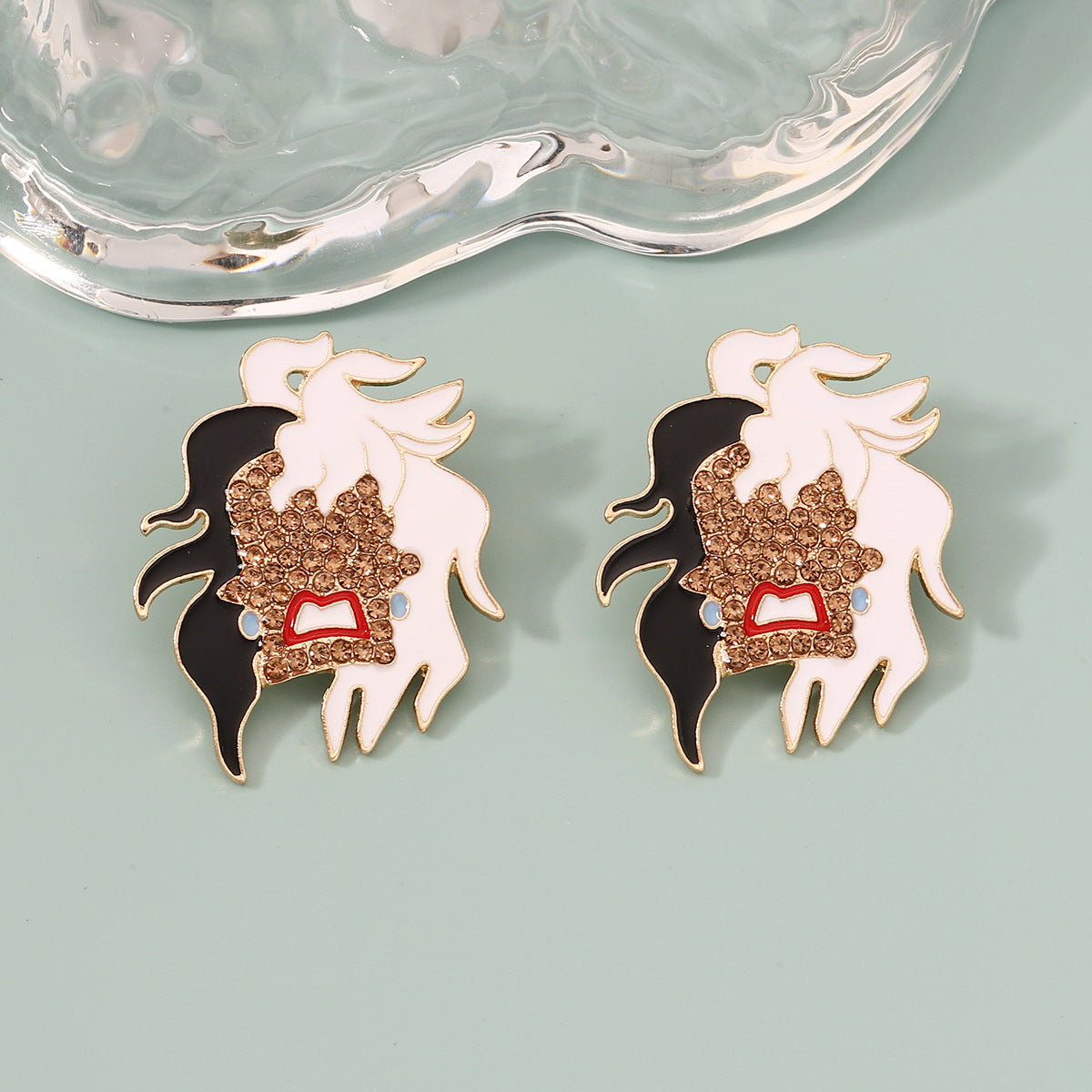 Wholesale Enamel and rhinestone party earrings