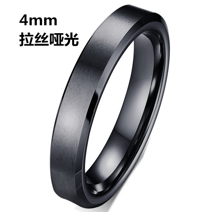 Wholesale 4/6/8mm Double Beveled Stainless Steel Men's Rings ACC-RS-GouYa004