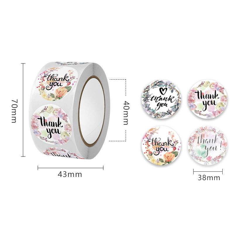 Wholesale 500pcs Gift envelope stickers kraft paper self-adhesive gold-stamped round roll stickers