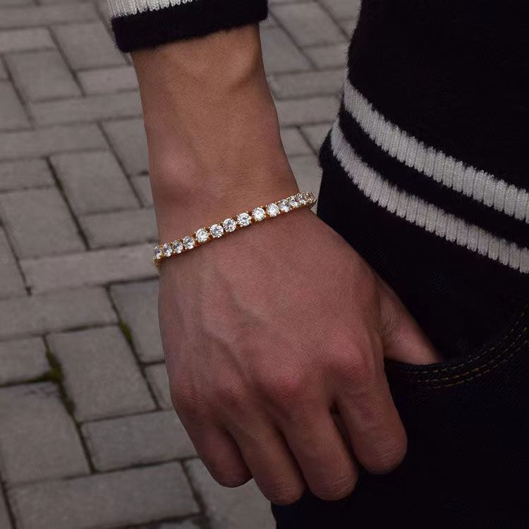 Wholesale Titanium Steel 3MM 4MM 5MM Inlaid Zircon Bracelet