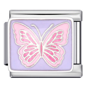 Wholesale Italian Charm Bracelet 9mm DIY Splicing Color Butterfly  Stainless Steel Composable Bracelet