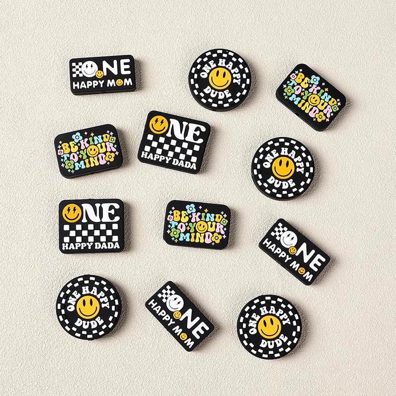 Wholesale 20pcs Smiley Face Silicone Focal Beads DIY Bead Accessories ACC-BDS-RongFa036