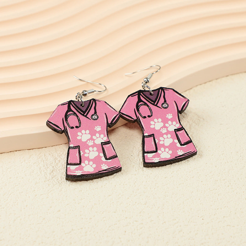 Wholesale  Thanksgiving Nurses Day Back to School Season Farm Love Love Wooden Earrings