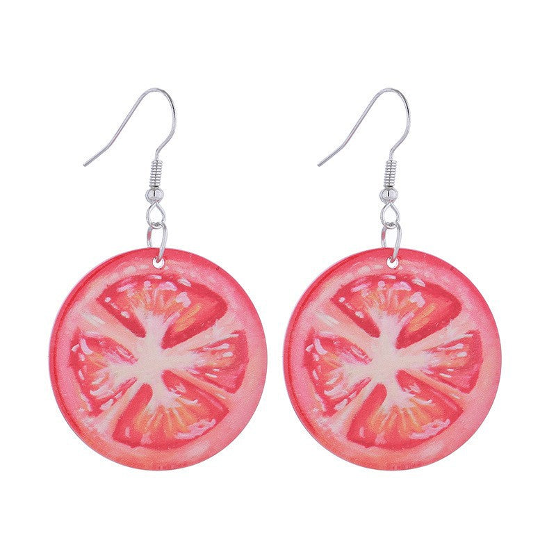 Wholesale Summer Fruit Acrylic Double-Sided Earrings