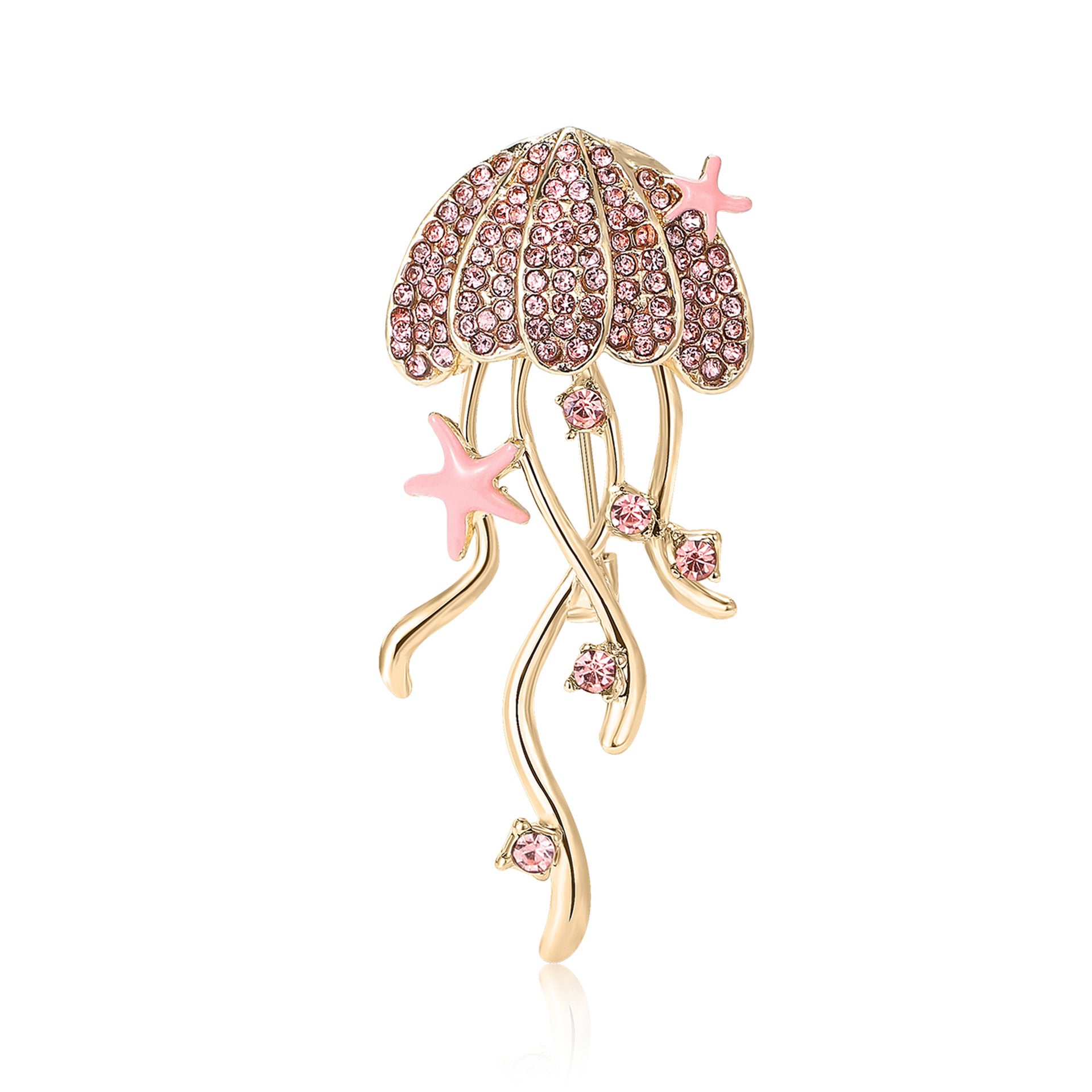Wholesale Jellyfish Starfish Brooch Pink Alloy Women S Fashion Pin Casual Decorative Jewelry Accessory Gift And Boutique Resale