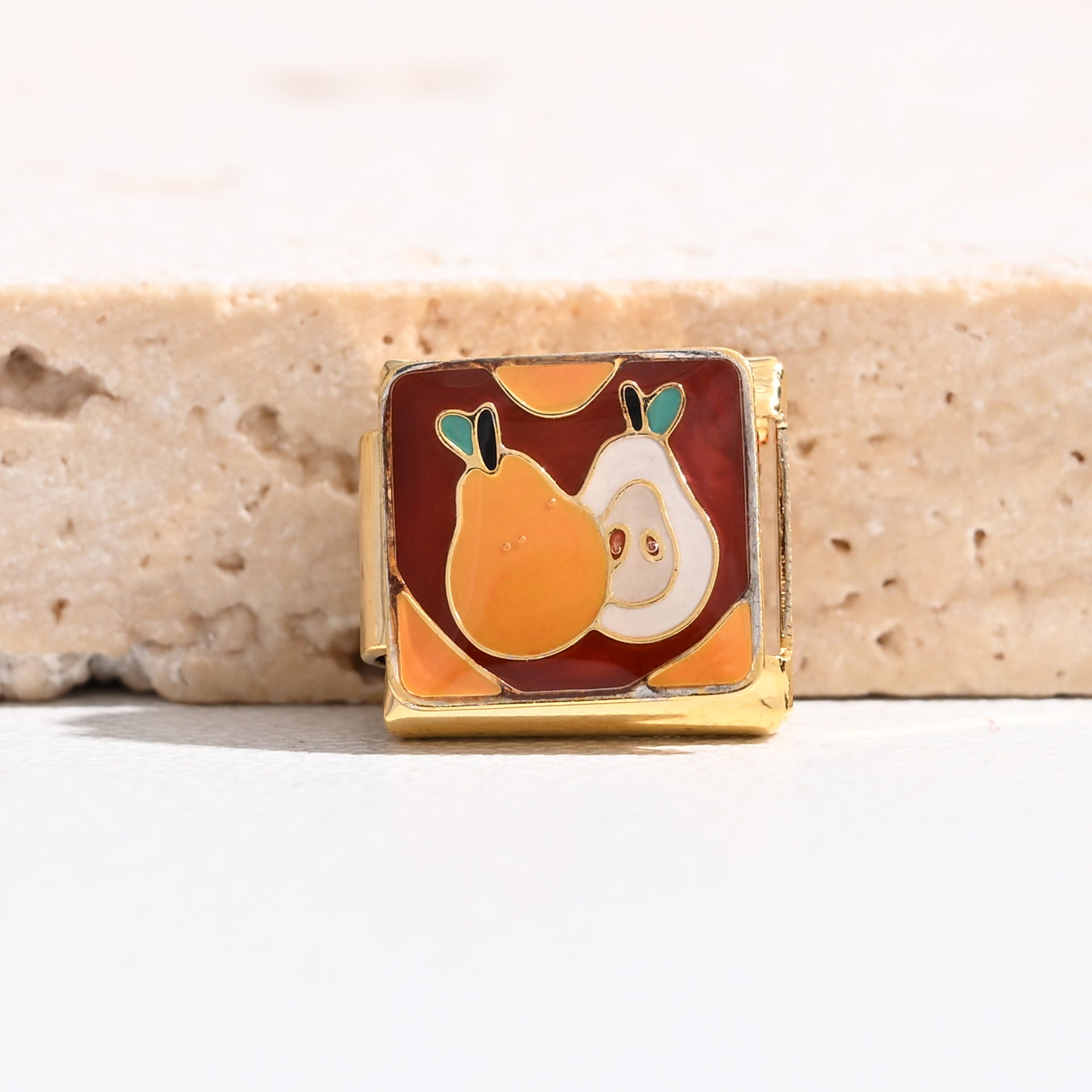 Wholesale  Italian Charm Bracelet 9mm DIY gold fruit series Creative Stainless Steel Composable Bracelet