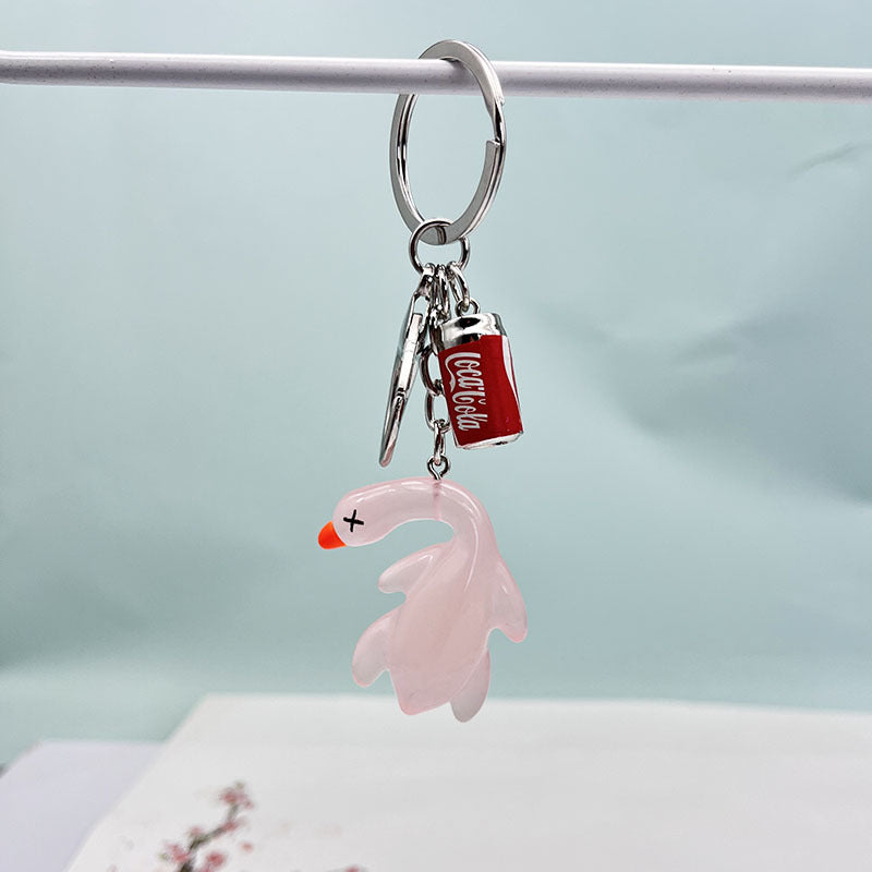 Wholesale Color-changing barbecue duck resin keychain