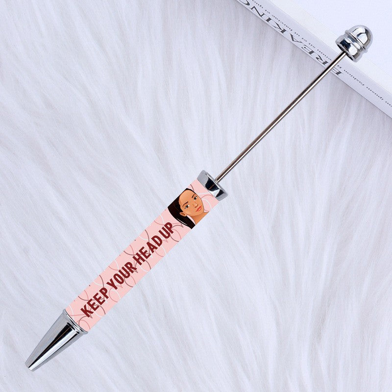 Wholesale Beadable Pens Flower Film Transfer Cartoon Sticker Bead Pen Sublimation Printing Pattern DIY Bead Pen ACC-PN-CY008