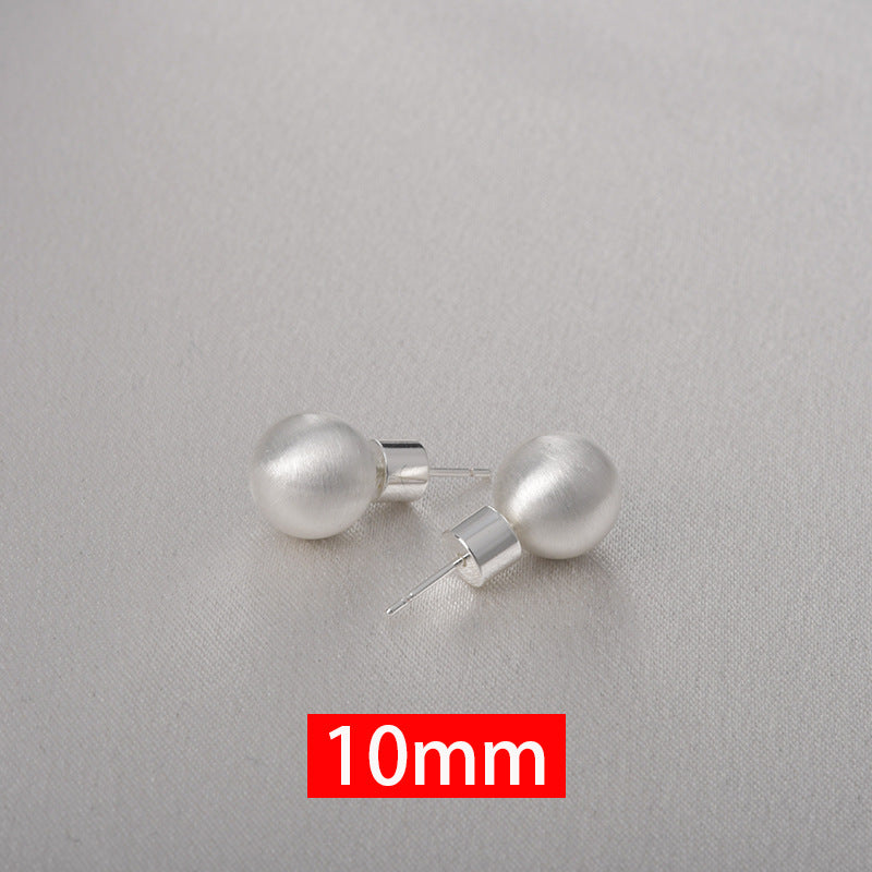 Wholesale Fashion Small Style Wire-drawing Hollow Ball Earrings