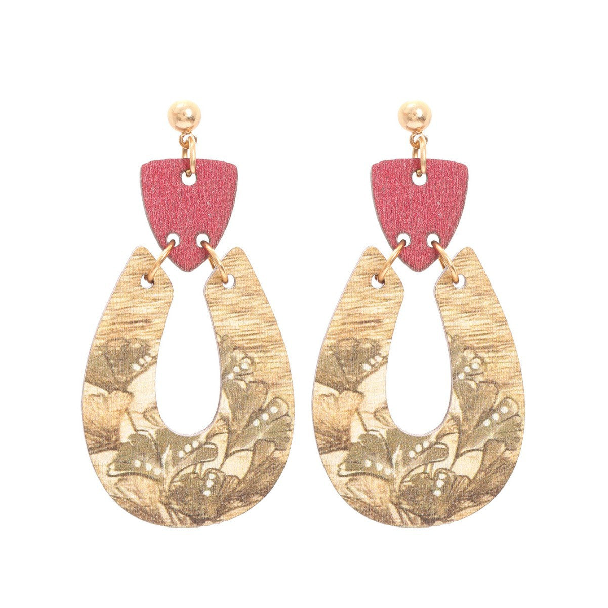 Wholesale  Bohemian Style Retro High-grade Exaggerated Wooden Earrings