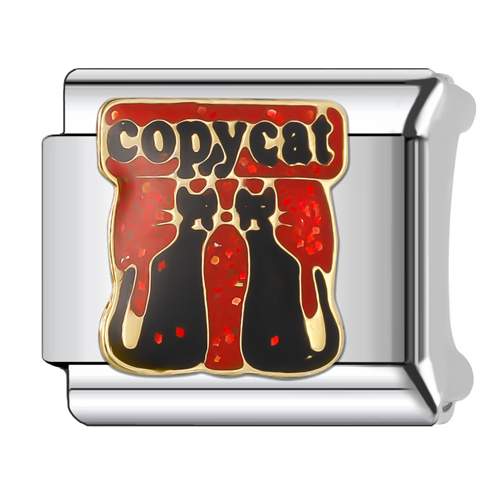 Wholesale Italian Charm Bracelet 9mm DIY Splicing Cute Cartoon Animal Stainless Steel Composable Bracelet