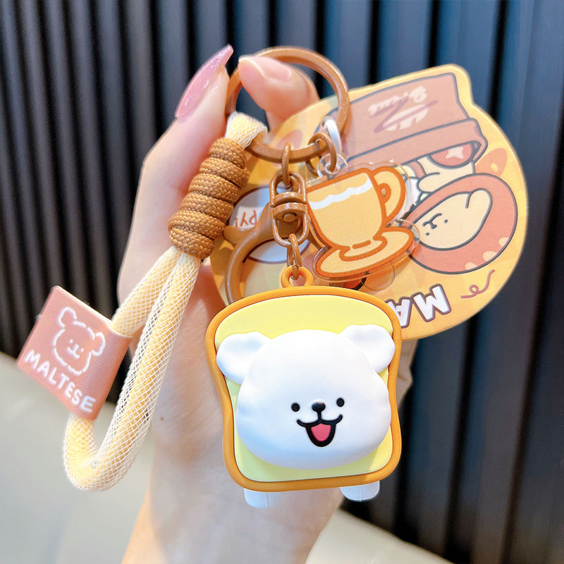 Wholesale Donut Line Puppy Resin Keychain Cute Keychain ACC-KC-WoAn009