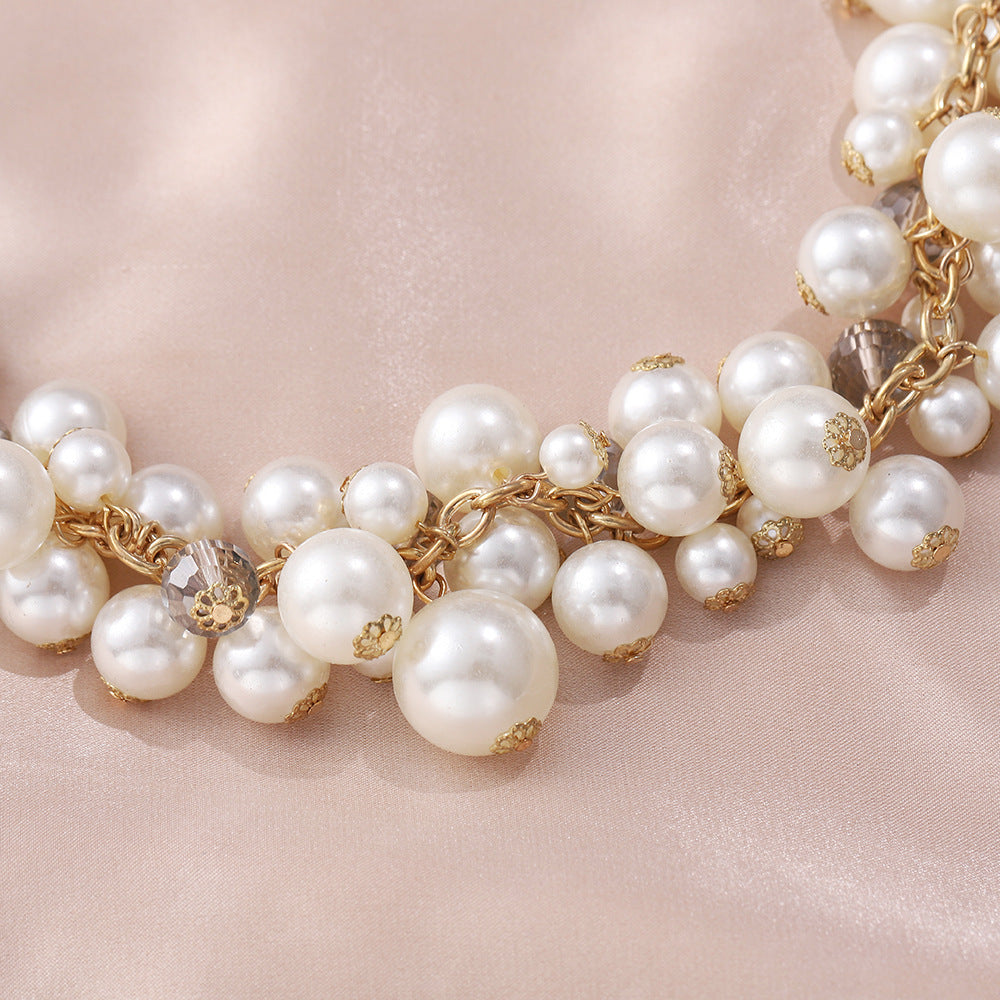Wholesale  Pearl  Irregular Geometric Clavicle Necklace Necklaces
