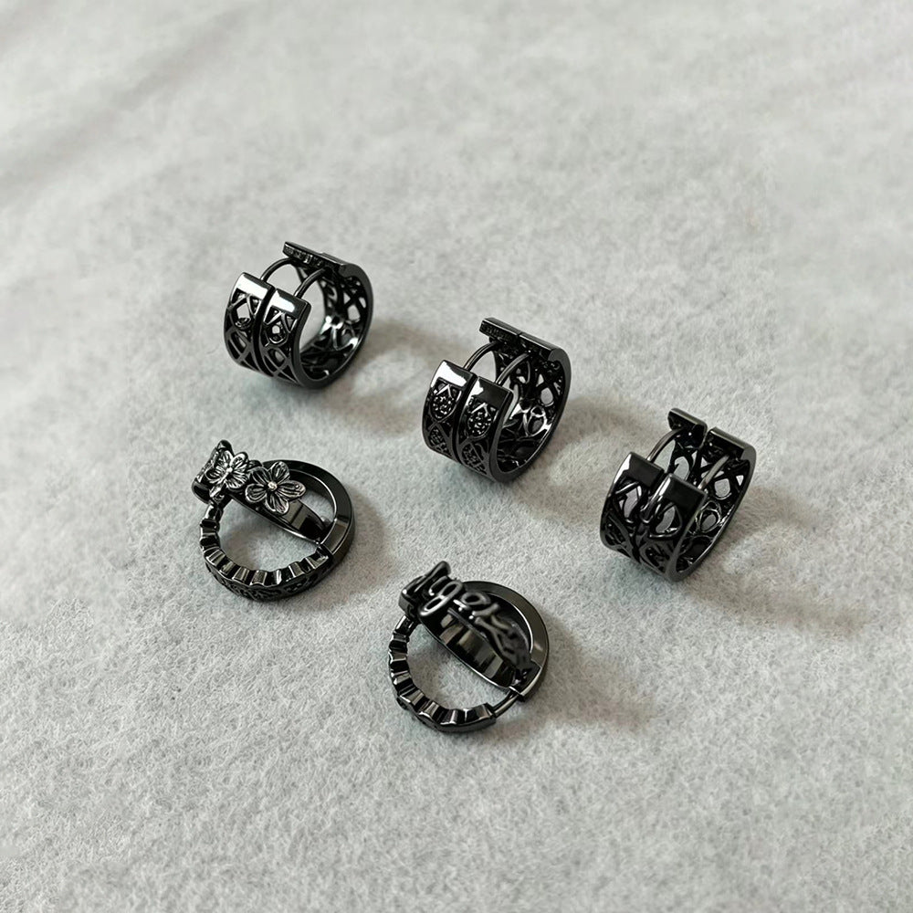 Wholesale Stainless Steel Geometric Open Ear Cuff - Hollow Design Earring Fashion Accessory for Party Boutique Resale