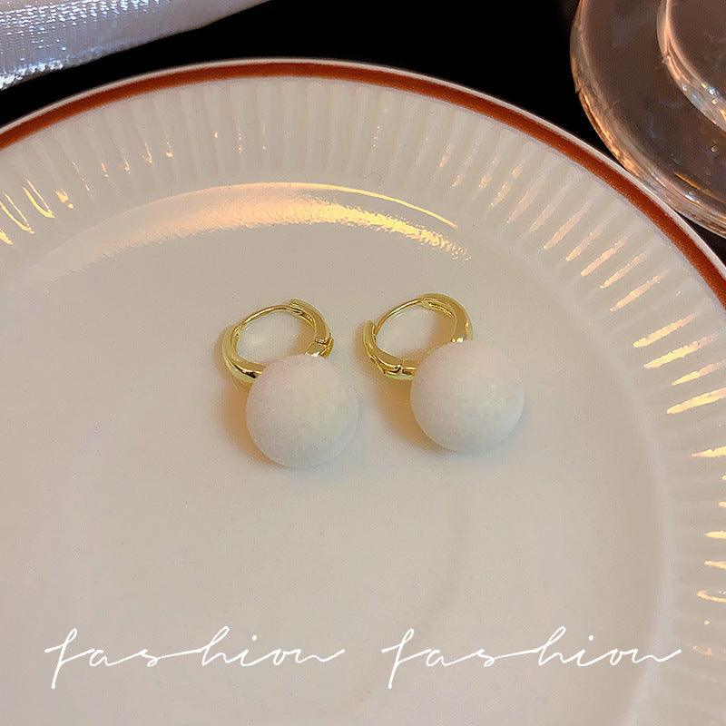 Wholesale 925 silver needle flocking plush earrings literary exaggerated earrings