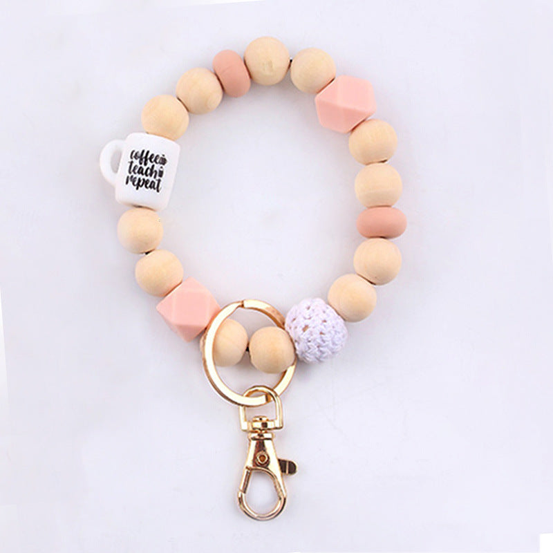 Wholesale Hemu Beads Silicone Beaded Wrist Keychain Handmade Beaded Lanyard Necklace ACC-KC-GuangTian041