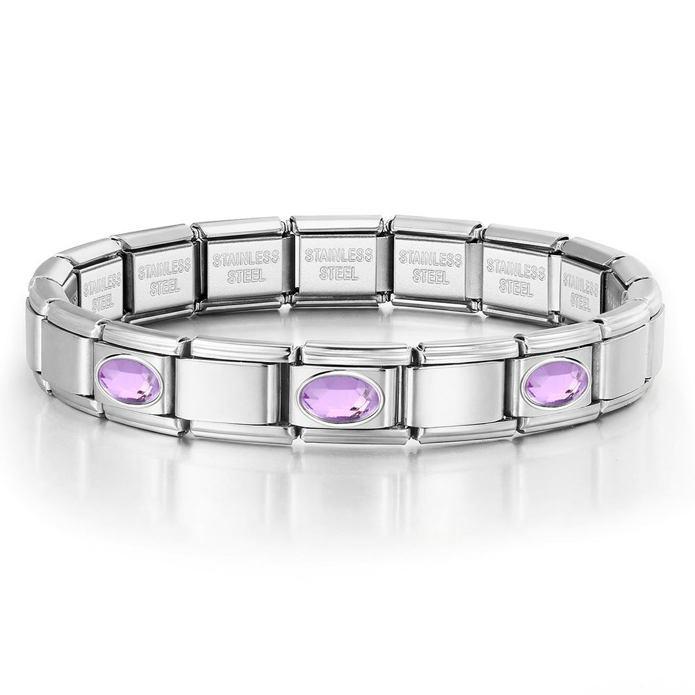 Wholesale Oval Stainless Steel Bracelet Set DIY Italian Module Charm Jewelry Accessory for Boutique Resale