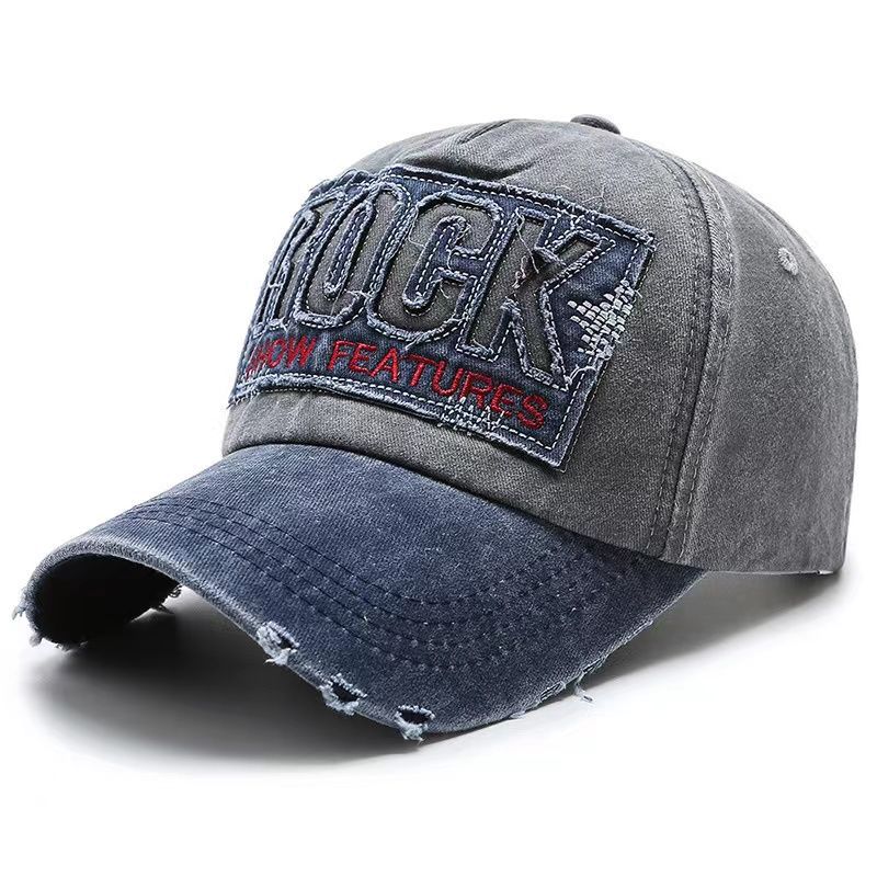 Wholesale Black Washed Cotton Embroidered Baseball Cap For Men Korean Style Casual Fashion Accessory Gift Boutique Resale