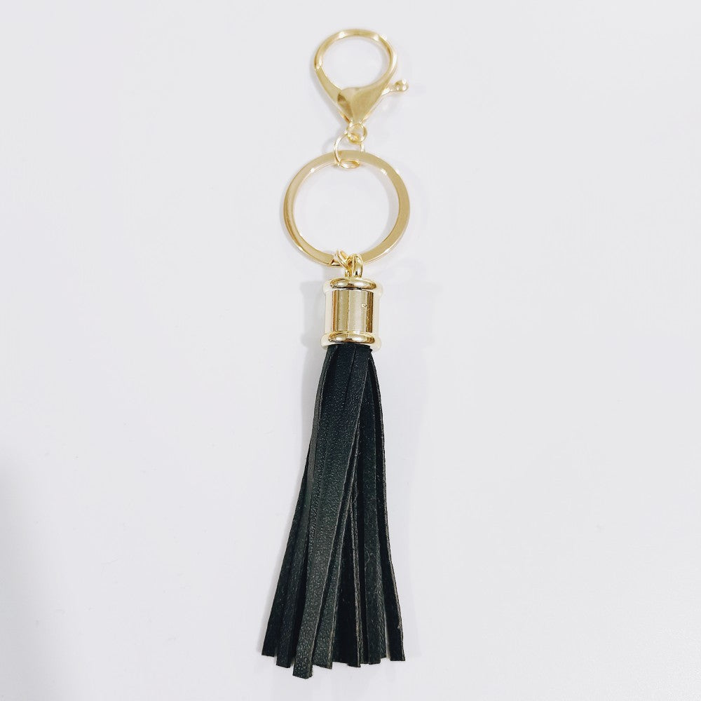 Wholesale Leopard Color Leather Tassel Keychain