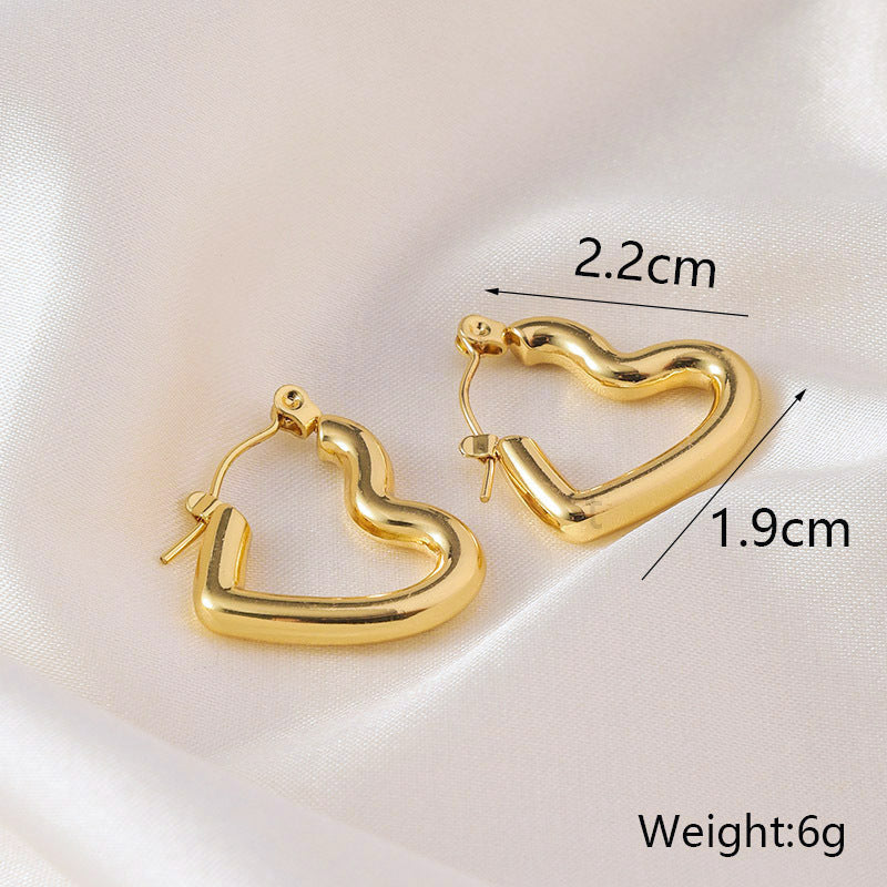 Wholesale Titanium Steel Love Circle Irregular Earrings ACC-ES-RuiX011