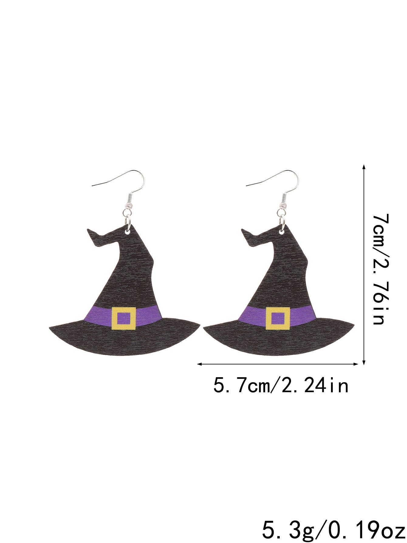 Wholesale Halloween witch hat boots hairstyle wooden  earrings