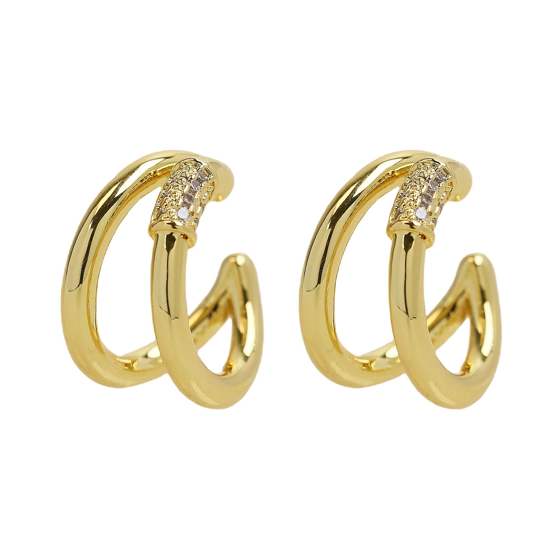 Wholesale  18k Gold Platinum Brass C Earrings