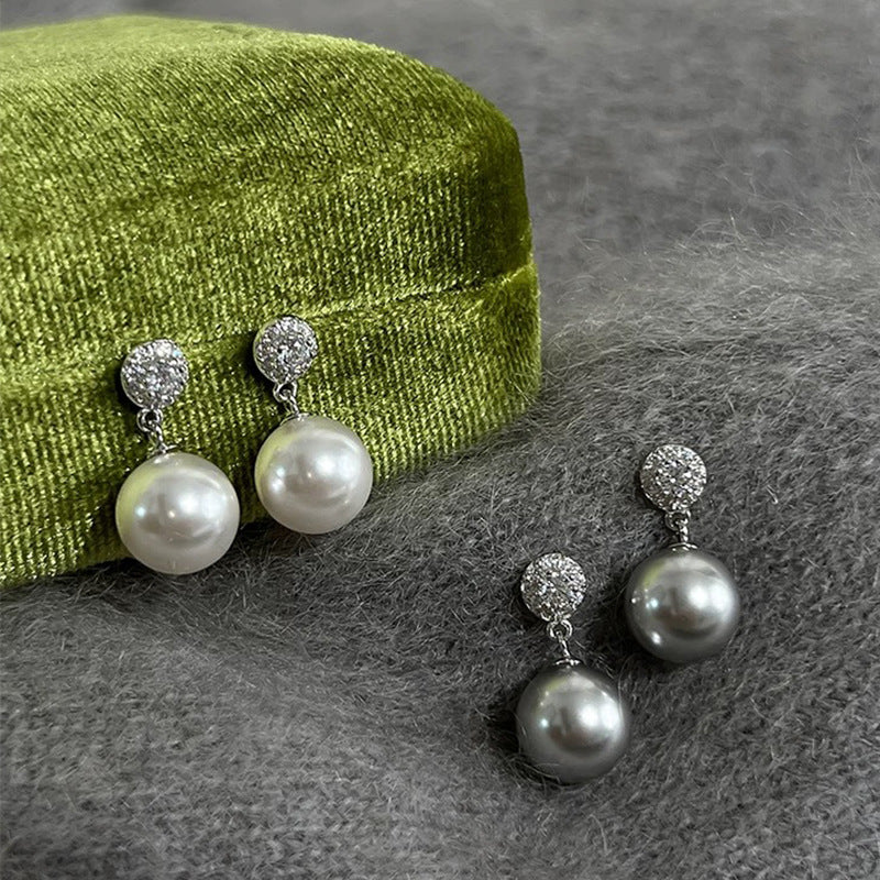 Wholesale Metal Zirconia Pearl Earrings