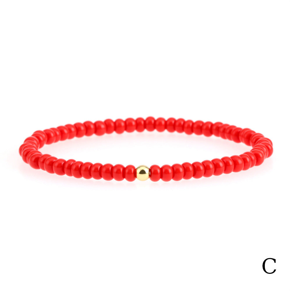 Wholesale Colorful Preciosa Czech imported glass bead bracelet handmade elastic jewelry