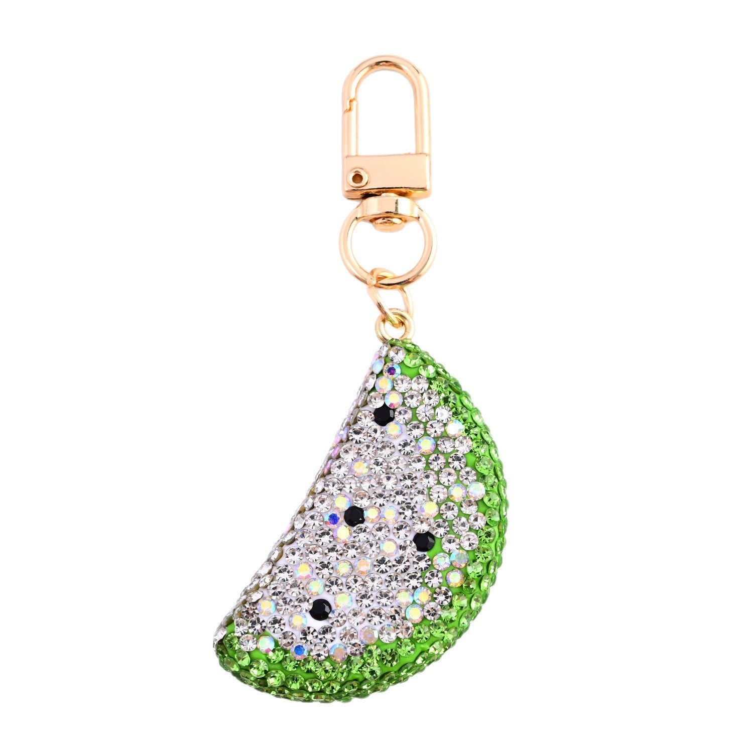 Wholesale Simple Diamond-Encrusted Double-Sided Cute Watermelon Bag Car Keychain