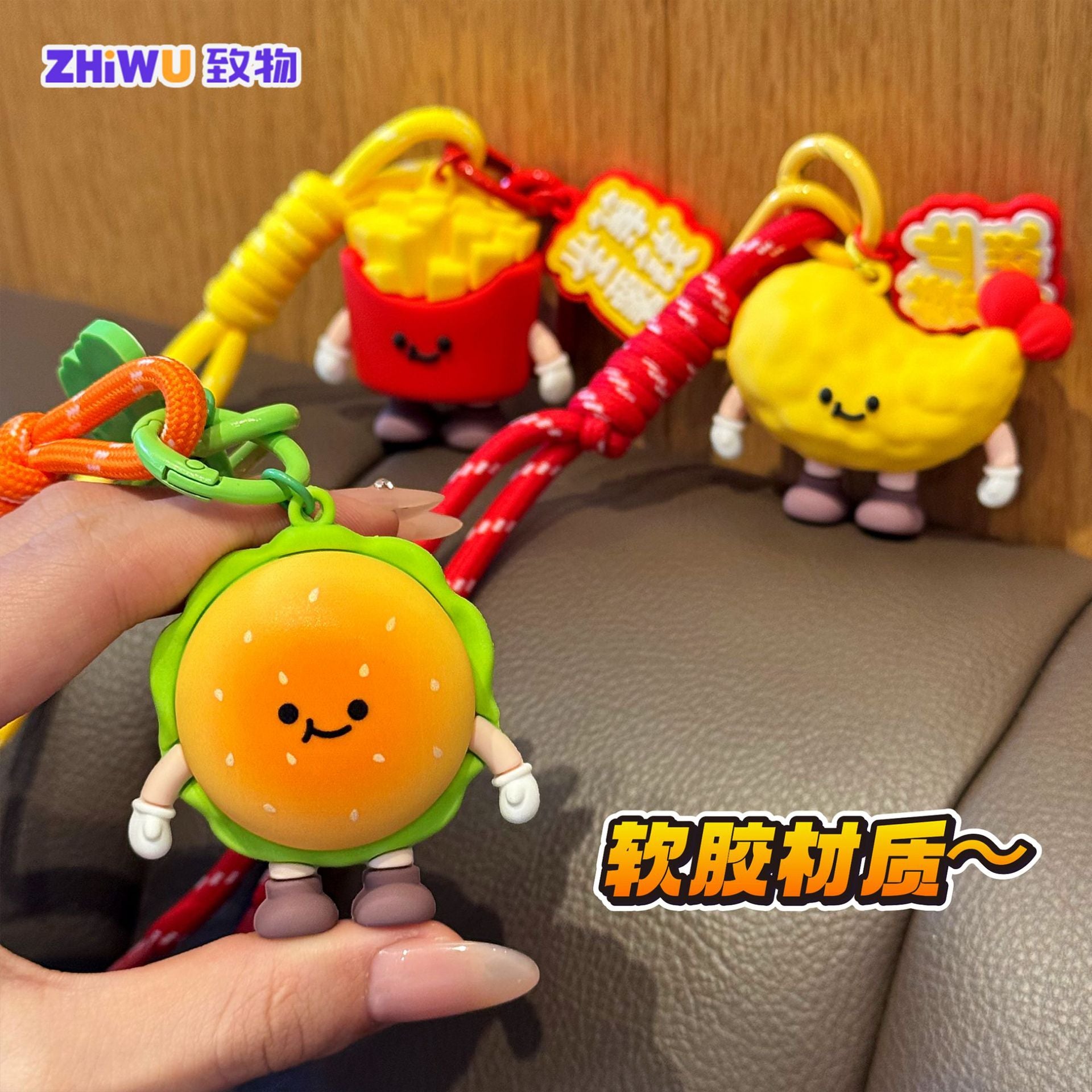 Wholesale Cartoon French Fries Keychain Food Toy Pendant Key Accessory for Everyday Use