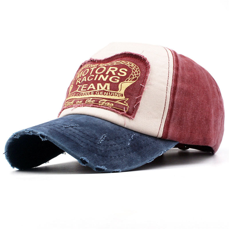 Wholesale Chic Distressed Motorcycle Baseball Cap Washed Trucker Hat For Outdoor Casual Wear