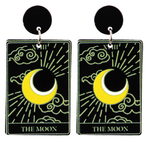 Wholesale Trendy Punk Skull Tarot Acrylic Earrings  Fashion Accessory