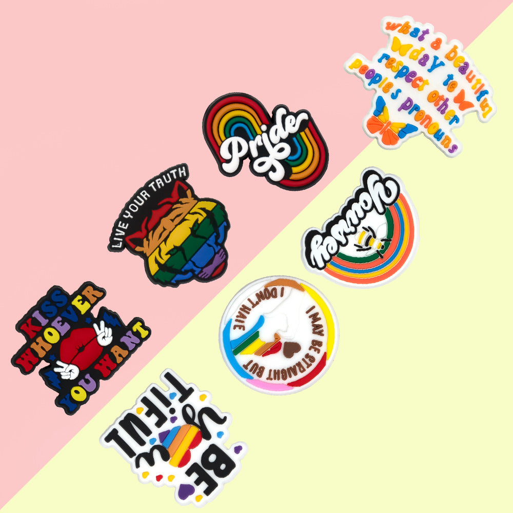 Wholesale 100pcs Random Rainbow Shoes Accessories Shoes Charms