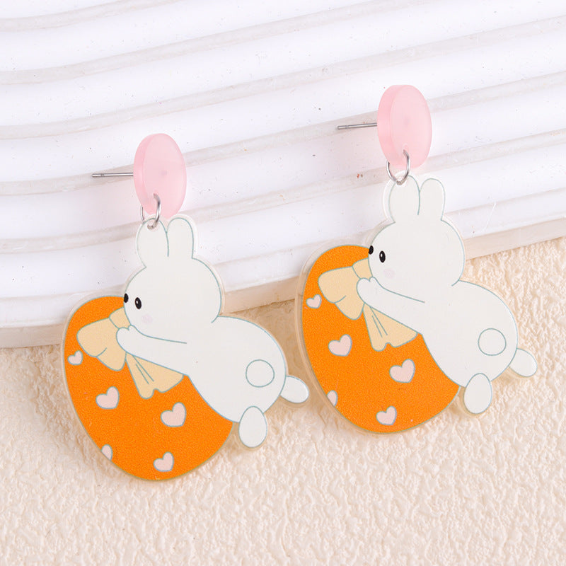 Wholesale 2PCS Acrylic Easter Carrot Chick Earrings