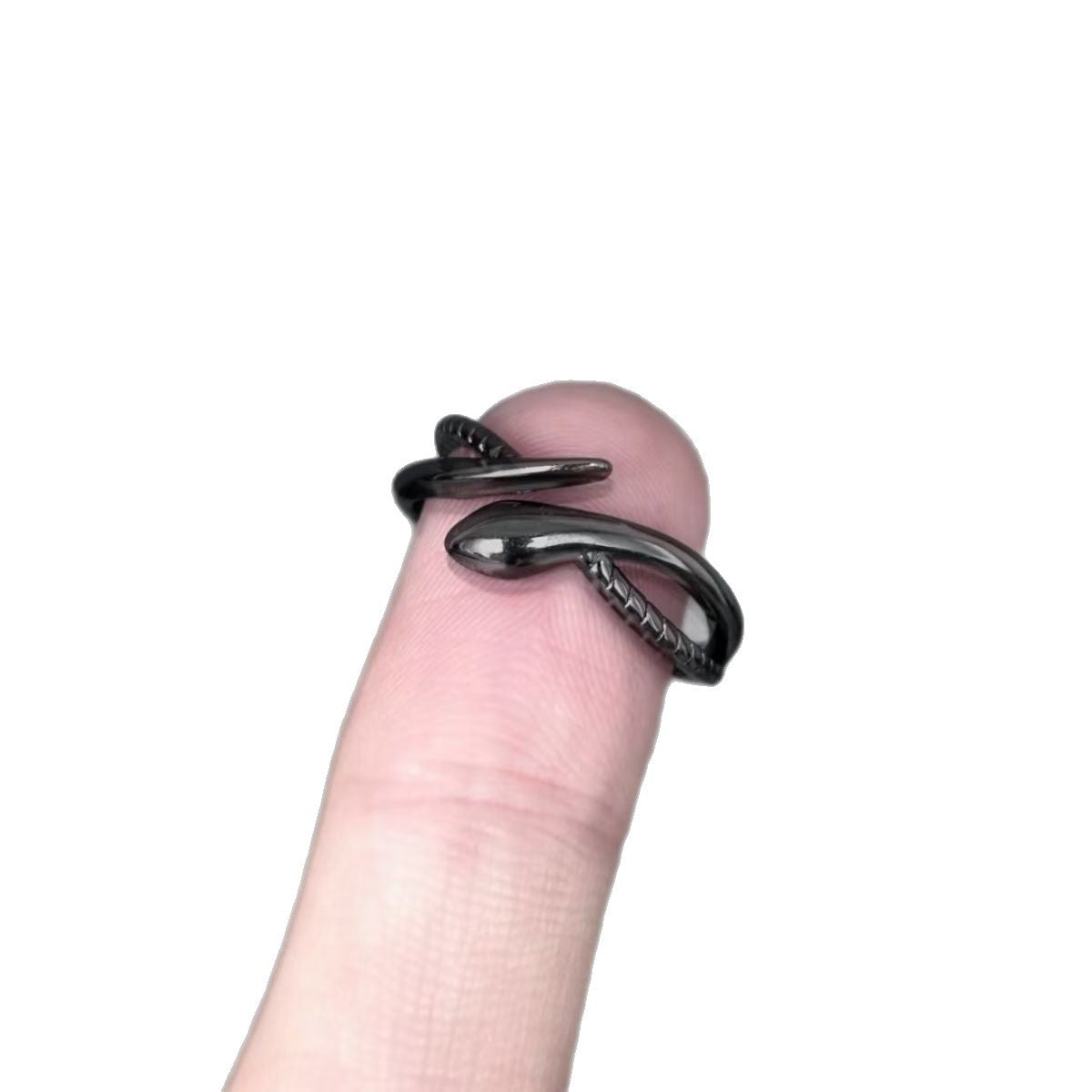 Wholesale Trendy Ouroboros Snake Ring Adjustable Gothic Black Band Alloy Jewelry Accessory For Gift Boutique Resale