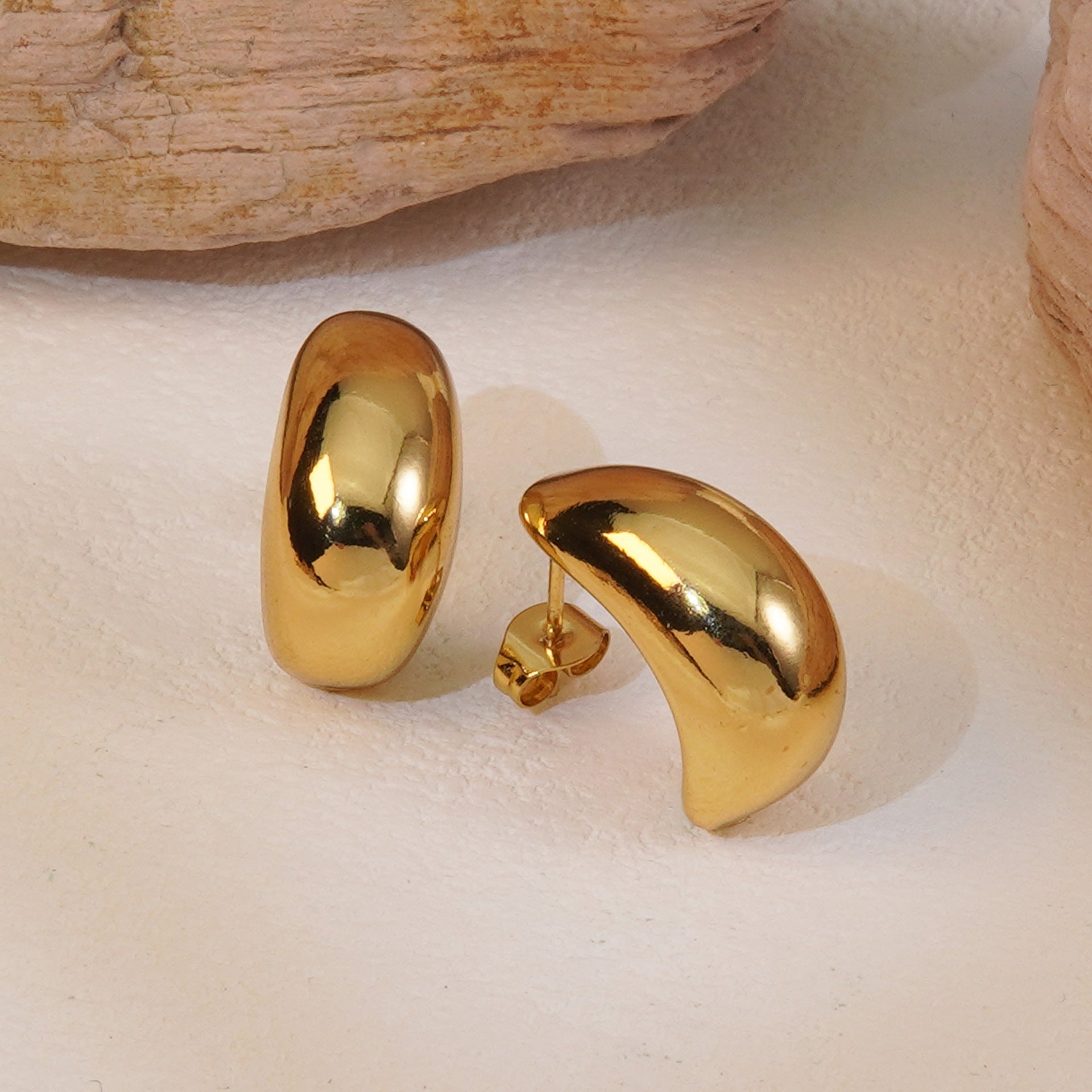 Wholesale  titanium steel earrings fashion personality smooth small water drop earrings