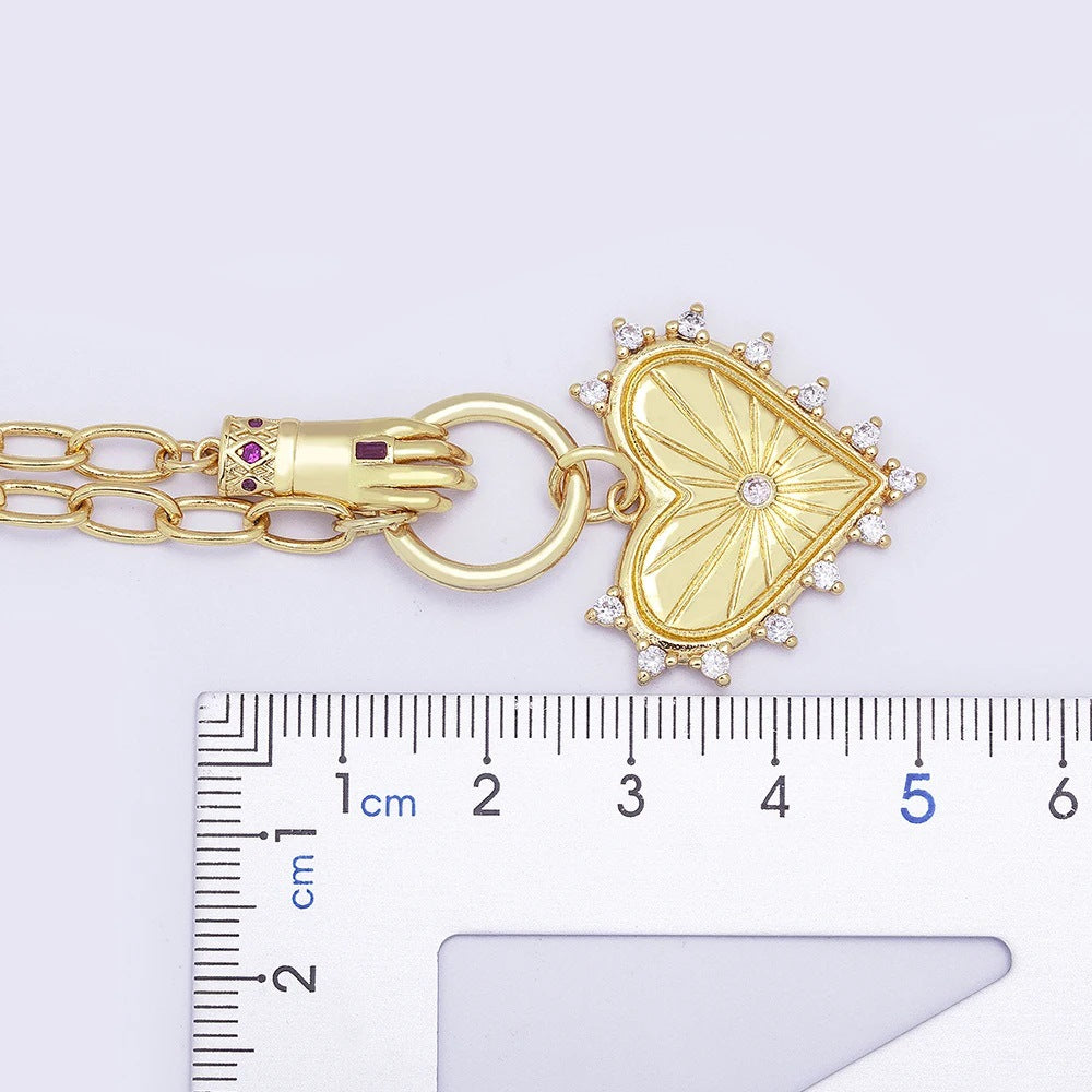 Wholesale  Love Diamond Hand Pendant Light Luxury  Necklace