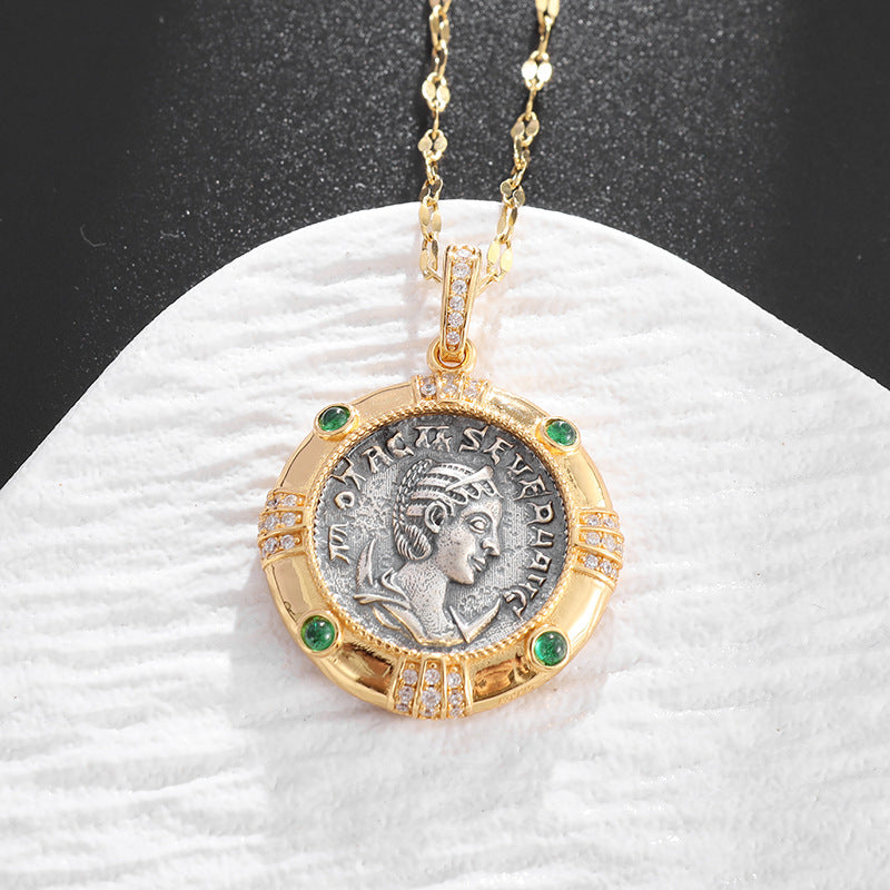 Wholesale  emerald pendant goddess temperament  necklace
