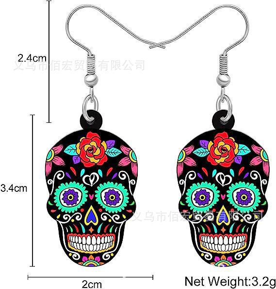 Wholesale  Beautiful Sugar Skull Head Earrings
