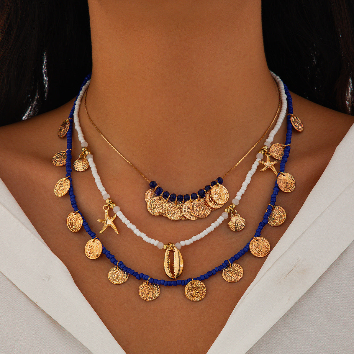 Wholesale  Beach Beaded Necklace Pearl Necklace