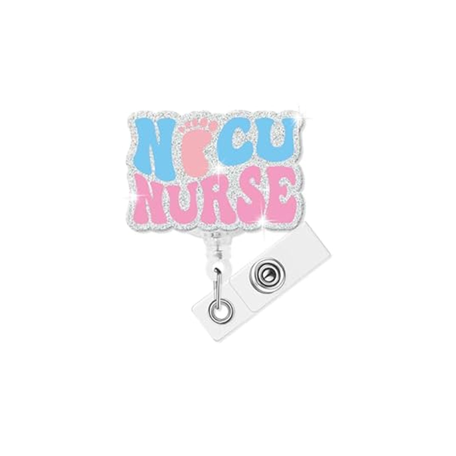 Wholesale Acrylic Retractable Badge Reel Baby Pattern for Nurse ID Card Holder Cute Gift