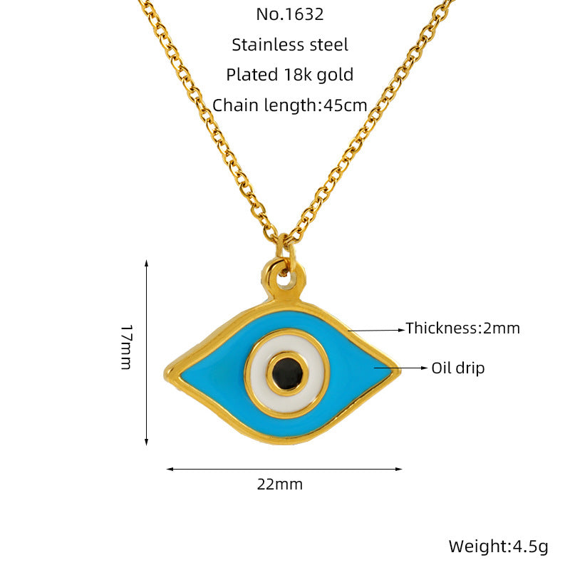 Wholesale Titanium Steel Evil Eye Necklace ACC-NE-ZhongYao004