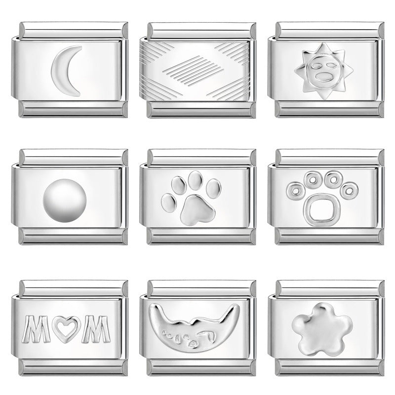 Wholesale Italian Charm Bracelet 9mm DIY Splicing Cute Creative Stainless Steel Composable Bracelet