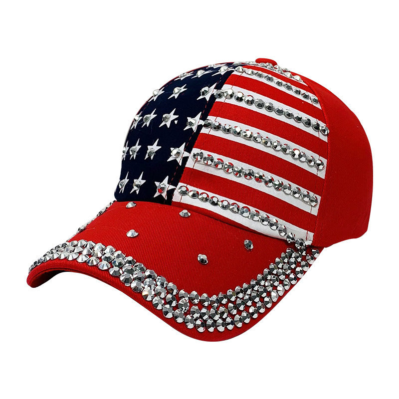 Wholesale  Sunscreen Hat Fashionable Diamond-encrusted Five-pointed Star Baseball Cap