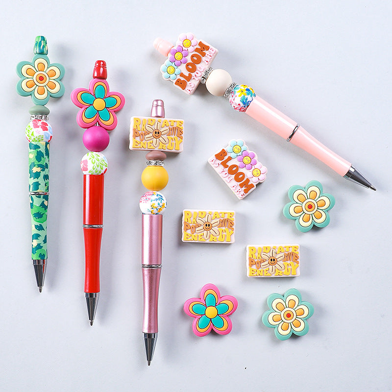 Wholesale 20pcs Colorful Flower Silicone Focal Beads DIY Beading Accessories ACC-BDS-RongFa010